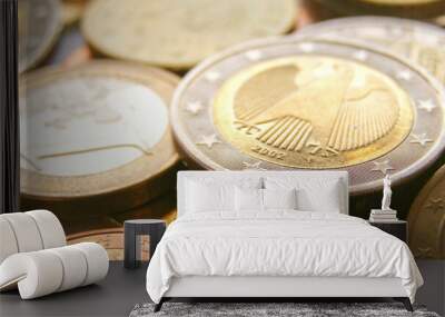 euro coins background Wall mural