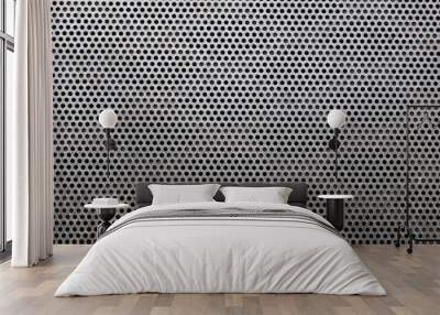 grey steel mesh metal texture background Wall mural