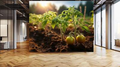 tomato plants, AI generated Wall mural