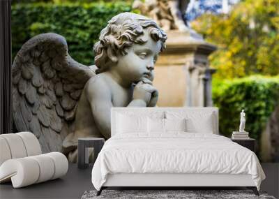 child angel statue sitting thinking Wall mural