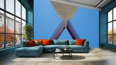 Modern cable-stayed bridge Wall mural