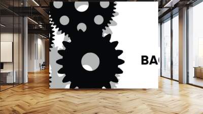 Abstract techno background with gears and geometric elements. Vector illustration of gear mechanism. Wall mural