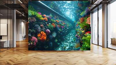 colorful underwater plants with flowers  Wall mural