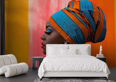 fashion portrait of a traditional African model  Wall mural