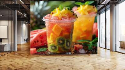 fresh mixed fruit juice Wall mural