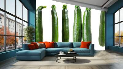 set of fresh green zucchini  Wall mural