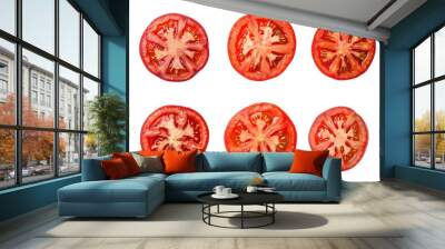 set of red sliced tomato  Wall mural