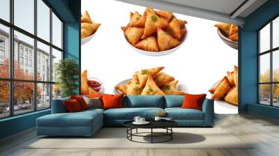 set of samosa on plate  Wall mural