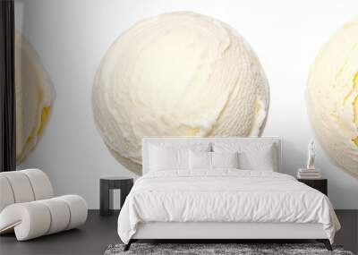 vanilla ice cream balls top view Wall mural