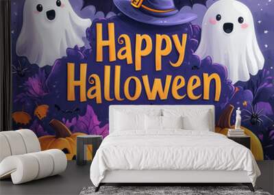 halloween background with pumpkin Wall mural