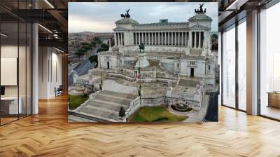 drone photo Vittorio Emanuele II Monument, Monumento di Vittorio Emanuele III Rome Italy Europe Wall mural