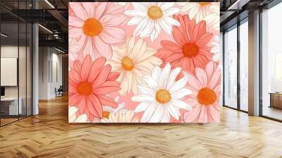 Creative Flower Doodle Themes Wallpaper Background Design Packaging Design Fashion 55 Generative AI Wall mural