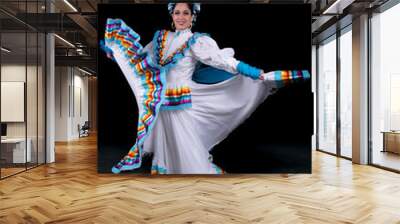 Latin woman dressed in a dress from Jalisco Mexico, Wall mural