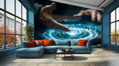 The digital meaning of life and intelligence, stock image space for text highres Wall mural