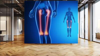 FEMUR blue x--ray bone scan Wall mural