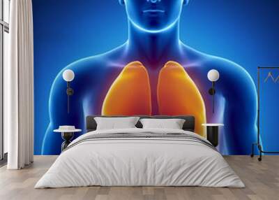 Human respiratory system with lungs Wall mural