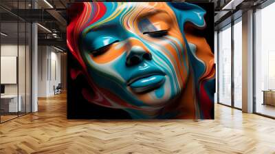 Abstract colorful face, 3d render
 Wall mural