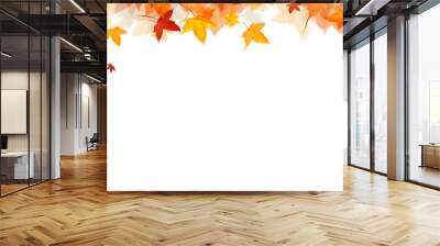 frame from autum colored fall leaves in the wind. overlay texture with copy space 
 Wall mural