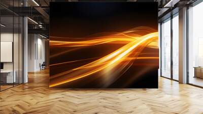 glowing gold neon lines Wall mural