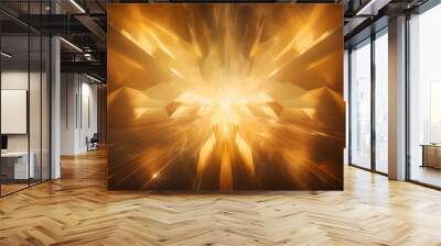 Golden light rays effect with geometric shapes 
 Wall mural