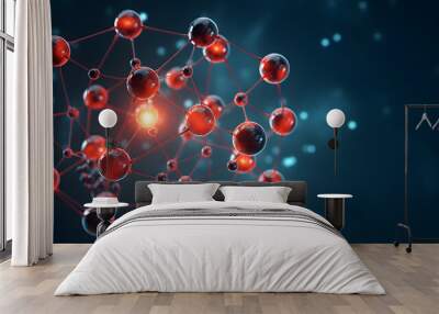 molecule or atom, Abstract structure for Science 
 Wall mural