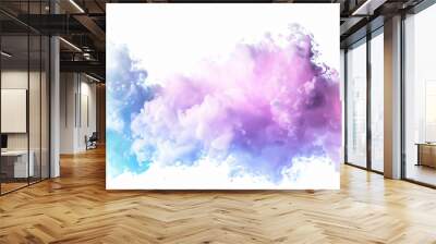 pink party fog. Isolated blue, teal, purple , aqua smoke cloud or think cloud. 3D special effects fog clouds graphic for white background Wall mural