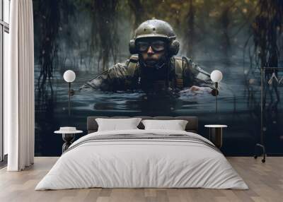 soldier in the water
 Wall mural