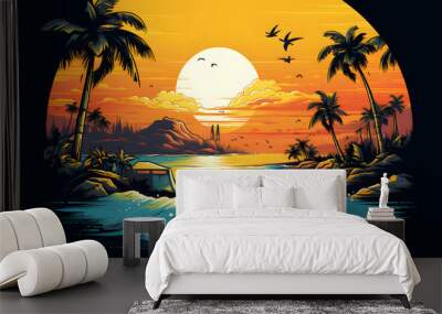 Summer Beach t shirt design -
 Wall mural