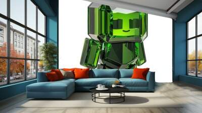 3D cartoon emerald character, isolated on a white background. Wall mural