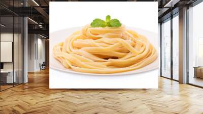 dish of Spaghetti isolated on white background Wall mural