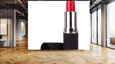 Red lipstick isolated on white background Wall mural