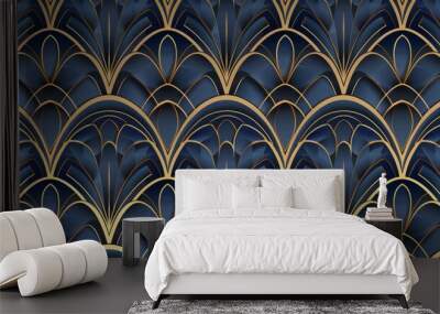 art deco seamless, geometric design with a subtle gradient in the background Wall mural