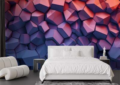 Polygons seamless, geometric design with a subtle gradient in the background Wall mural