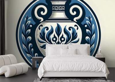 Elegant emblem of a classic vase Wall mural