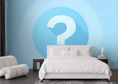 Help icon question mark - create a help icon featuring a question mark inside a circle. The design should be simple and easily recognizable. Wall mural