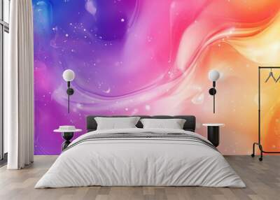 A colorful background with a purple and yellow swirl. The background is filled with stars and the colors are vibrant Wall mural