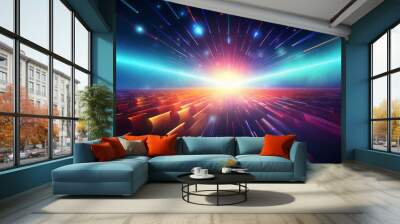 A digital art representation of a hyper space journey Wall mural