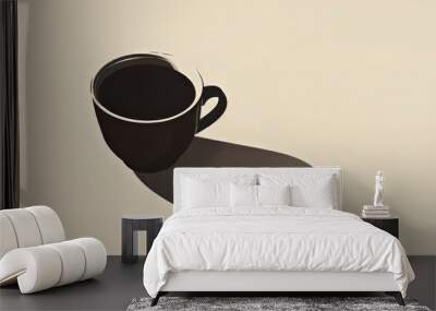 bold contours a striking silhouette of a cup of coffee Wall mural