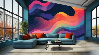 Dynamic lofi background featuring artistic color patterns. Wall mural