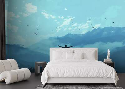 Imaginative concept of freedom Wall mural