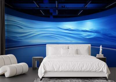 Radiant blue backdrop, inviting viewers to explore its depth Wall mural