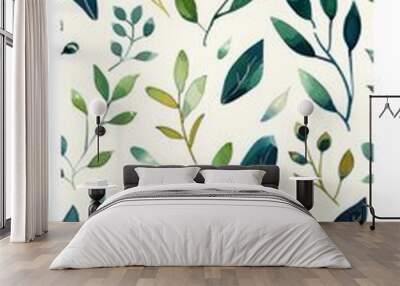 Simple plant design arranged in an elegant pattern Wall mural