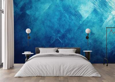 Abstract Blue Canvas: A mesmerizing abstract background image, featuring a captivating blend of shades of blue, textured with strokes of paint, creating a sense of depth and serenity. Wall mural