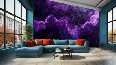 Abstract Purple Nebula:  A captivating abstract background featuring swirling purple clouds, reminiscent of a cosmic nebula.   Wall mural