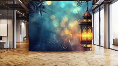 arabic lantern of ramadan celebration background Wall mural