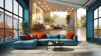 blur image of modern living room interior Wall mural