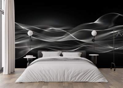 Modern Black Background Line Light Abstrac Wall mural