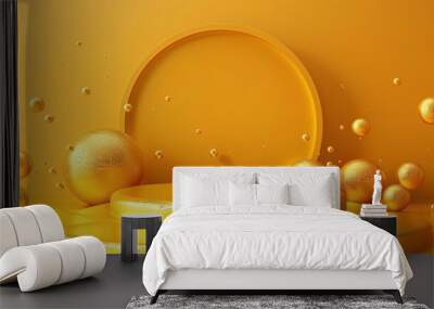 Podium shaped gold luxury background Wall mural