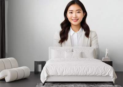 portrait of a asian businesswoman on white background Wall mural