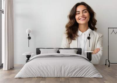 portrait of a businesswoman on white background Wall mural